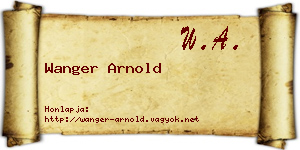 Wanger Arnold névjegykártya